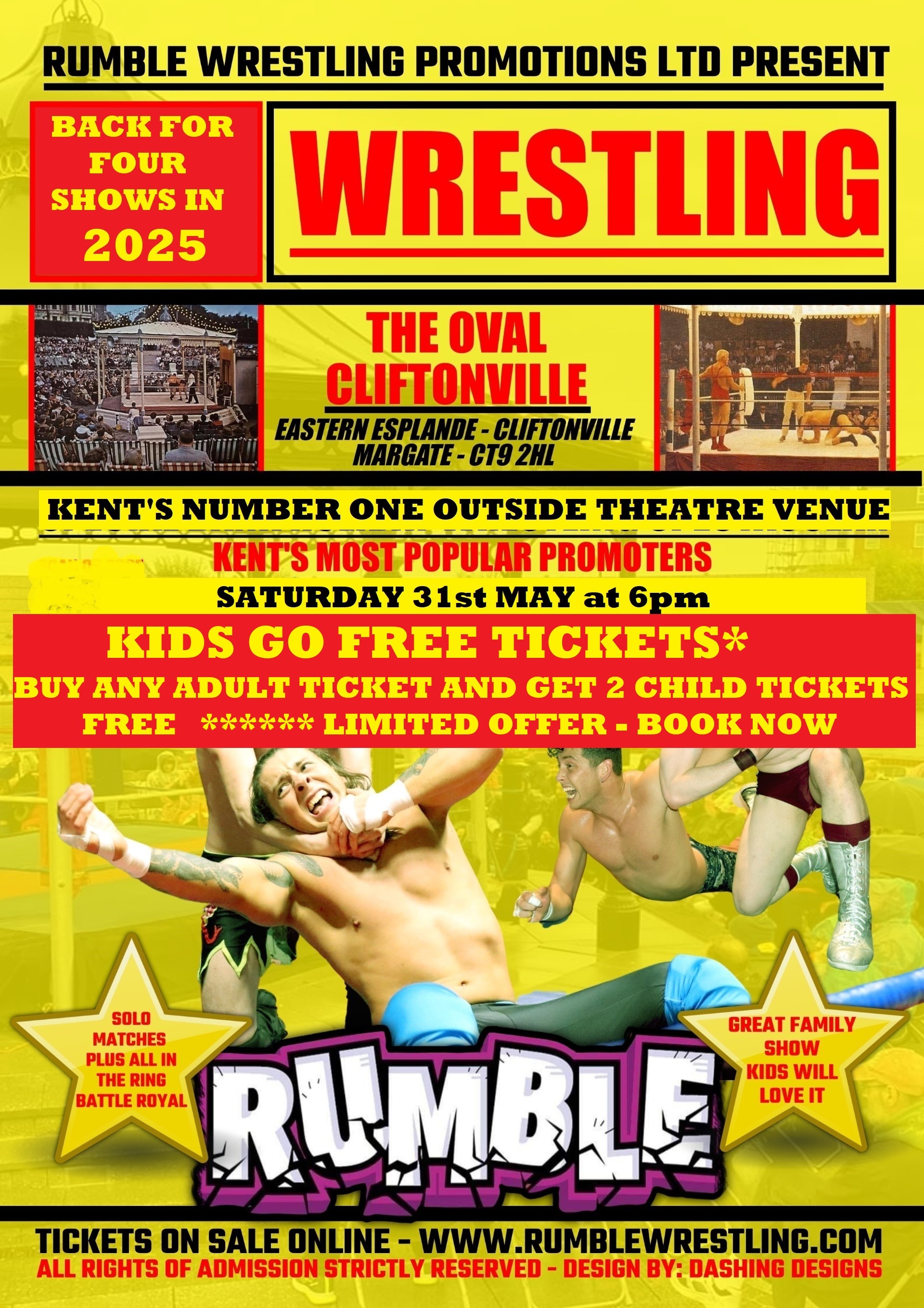 Rumble Wrestling at The Oval Bandstand - KIDS GO FREE OFFER 
